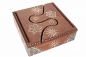 Preview: Verzierte Holz Schmuckschatulle braun 14,5x14,5x5cm