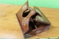 Preview: Verzierte Holz Schmuckschatulle braun 14,5x14,5x5cm