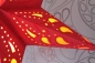 Preview: Hübscher Leuchtstern rot orange bestickt 60cm