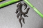 Preview: Fake Piercing Spirale Haken aus Horn mit Schnitzmotiv und Edelstahl-Schraubverschluss