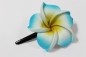 Preview: Exotische Haarklemme Haarclip Blüte Frangipani blau 4cm lang, 4,5x4,5cm