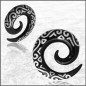 Preview: Expander Spirale mit Inlay-Motiv aus Horn 8mm