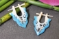 Preview: Ohrringe mit Motiv Ethno blau aus Büffelknochen Paar 30mm