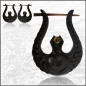 Preview: Horn-Ohrringe Kreolen Motiv mit Abalone 35mm