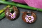 Preview: Holz-Creolen Blüten lila 2,5cm