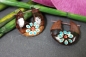 Preview: Holz-Creolen Blüten blau 2,5cm