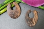 Preview: Holz-Creolen aus Palmen-Holz 35mm