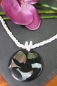 Preview: Muschelkette mit Perlmutt-Anhänger und Zierperlen, weiß 31 cm