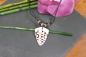 Preview: Muschelkette mit Leopardmuschel-Anhänger, Lederband, 26-40cm