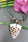 Preview: Muschelkette mit Leopardmuschel-Anhänger, Lederband, 26-40cm