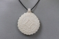 Preview: Knochenkette mit Ethnogravur an Lederband, 26-40cm