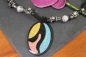 Preview: Kette in Sandoptik mit Zierperlen, 34cm