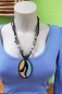 Preview: Kette in Sandoptik mit Zierperlen, 34cm