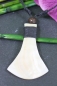 Preview: Muschelkette mit Perlmutt-Anhänger, Lederband, 26-40cm