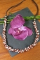 Preview: Kette aus Ziersteinen, weiß, braun, 39 cm