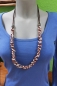 Preview: Kette aus Ziersteinen, weiß, braun, 39 cm