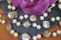Preview: Muschelkette mit Zierperlen und Perlmutt, 3-reihig, natur 33 cm