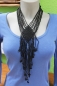Preview: Statement-Kette mit Zierperlen, schwarz 47 cm
