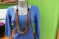 Preview: Statement-Kette mit Zierperlen, braun 47 cm