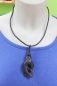 Preview: Holzkette mit Anhänger Tribal 3-D-Optik, Lederband, ca. 27cm