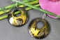 Preview: Holz-Ohrringe Ohrhänger aus Holz Ethno mit Aquarelloptik schwarz, gelb 40mm