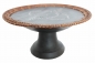 Preview: Exotische Dekoschale aus Holz mit Perlmutt und Rattan - 30 cm