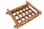 Preview: Exotische Seifenschale aus Kokosholz und Rattan - 14 cm