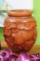 Preview: Exotische Mahagoni-Holzvase "Fisch" 25cm