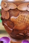 Preview: Exotische Mahagoni-Holzvase "Fisch" 25cm