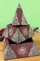 Preview: Verzierte Schmuckdose Pyramide braun 3-teilig aus Holz, handbemalt 20 cm