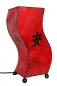 Preview: Exotische Lederlampe mit Schriftzeichen rot 30cm