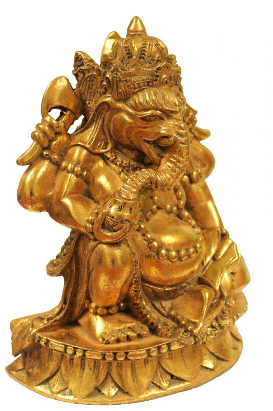 Edle Ganesha Figur mit antikem Goldfinish 30cm