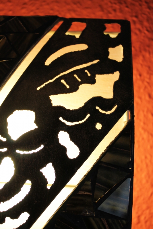 Originelle Wandlampe aus Metall, Mosaikglas und Textil 35 cm