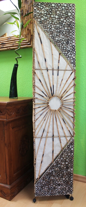 Stilvolle Bodenlampe aus Bambus und Textil 150cm