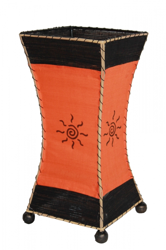 Exotische Tischleuchte aus Seegras orange 30cm