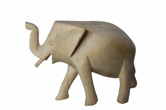 Holzfigur Elefant hell 10 cm