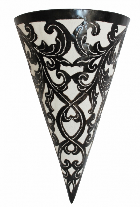Effektvolle Wandlampe aus Metall und Textil 40 cm