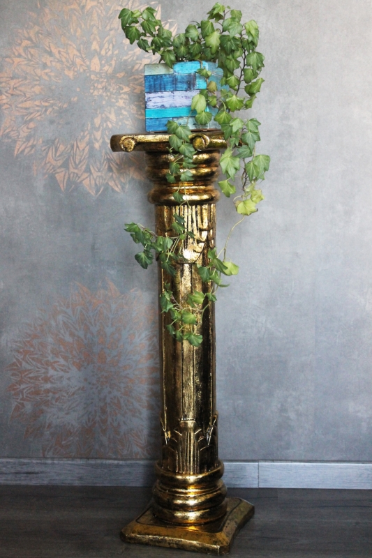Blumensäule Säule griechisch römisch massiv Holz gold antik Höhen 60cm, 80cm, 100cm, 120cm