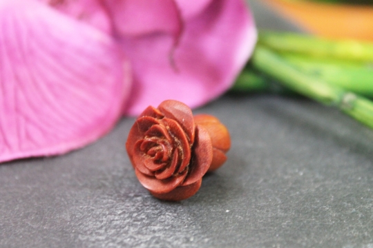 Plug Rose aus Rosenholz braun 6mm - 10mm