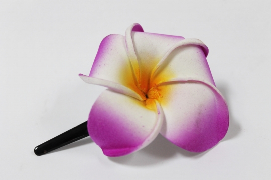 Exotische Haarklemme Haarclip Blüte Frangipani lila 4cm lang, 4,5x4,5cm