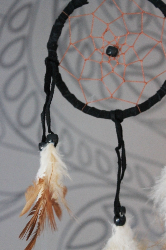 Farbenfroher Dreamcatcher Traumfänger schwarz 29 cm Länge