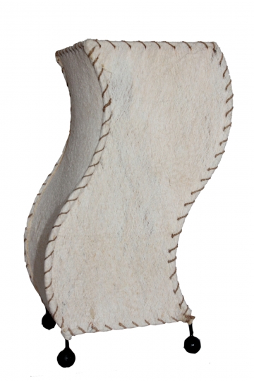 Hübsche Tischlampe aus Borkenfaser natur 35cm