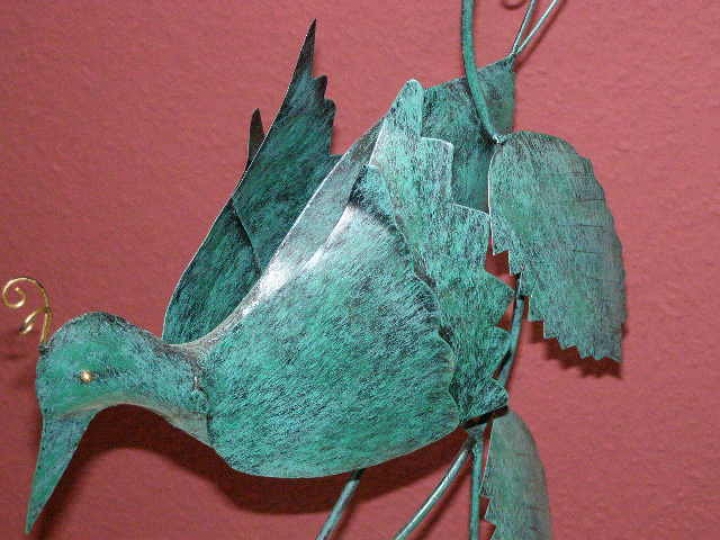 Metall Kerzenhalter Paradiesvogel H: 48cm