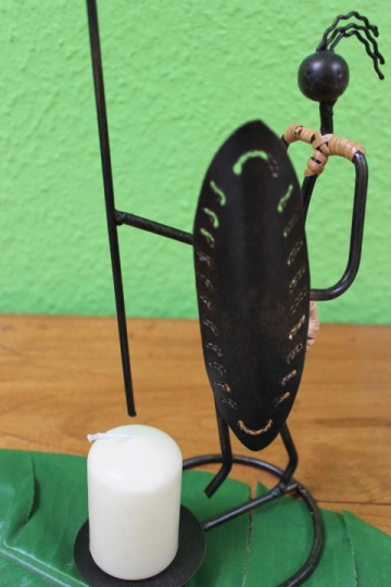 Metall Kerzenhalter afrikanischer Krieger