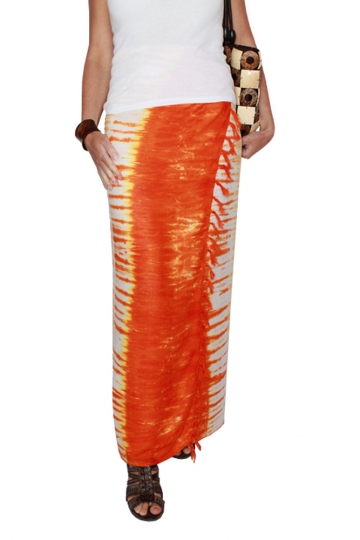 Farbenfroher Sarong orange mit Batikmotiv 160 x 120 cm