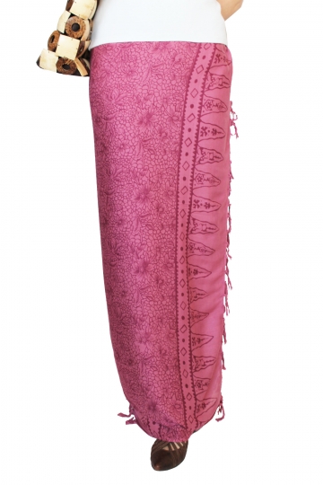 Farbenfroher Sarong lila, flieder, violett mit Blütenmotiv 160 x 120 cm