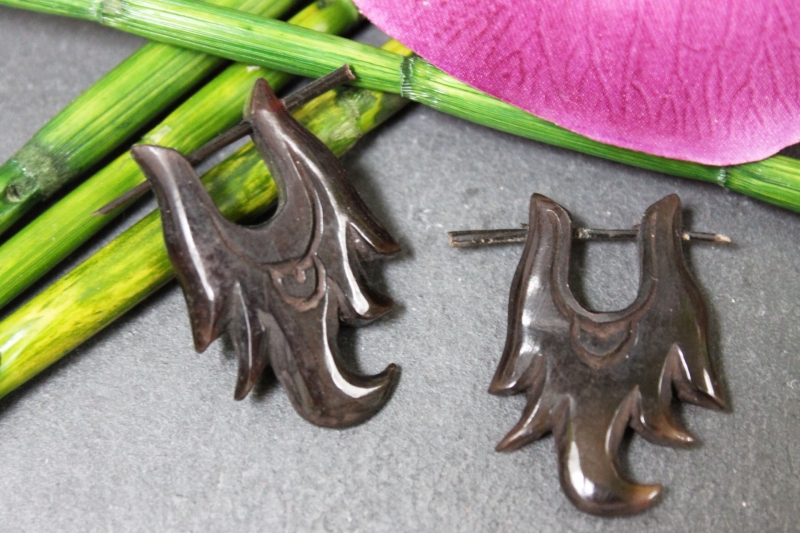 Horn-Ohrringe Tribal 35mm