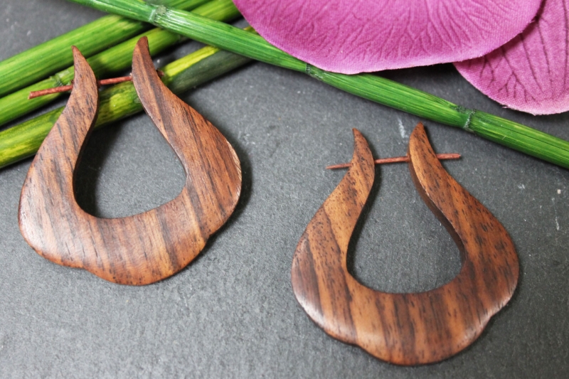 Holz-Creolen aus Sono-Holz 45mm