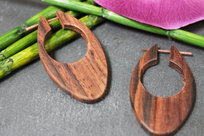 Holz-Creolen aus Sono-Holz 45mm