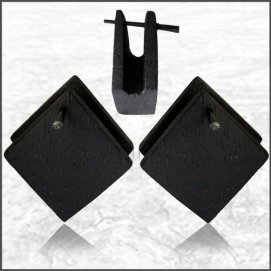 Holz-Ohrringe aus Black Sono-Holz 30mm